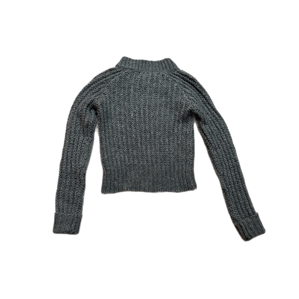 EASTSIDE WESTSIDE ~ Gray Wool Knit Sweater w/Zipper Detail at Collar size M - Picture 10 of 11